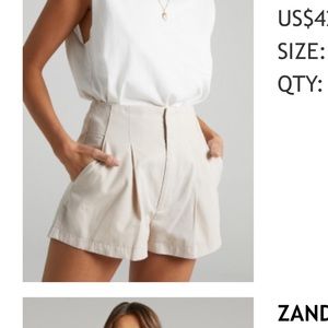 showpo elyssa shorts in beige